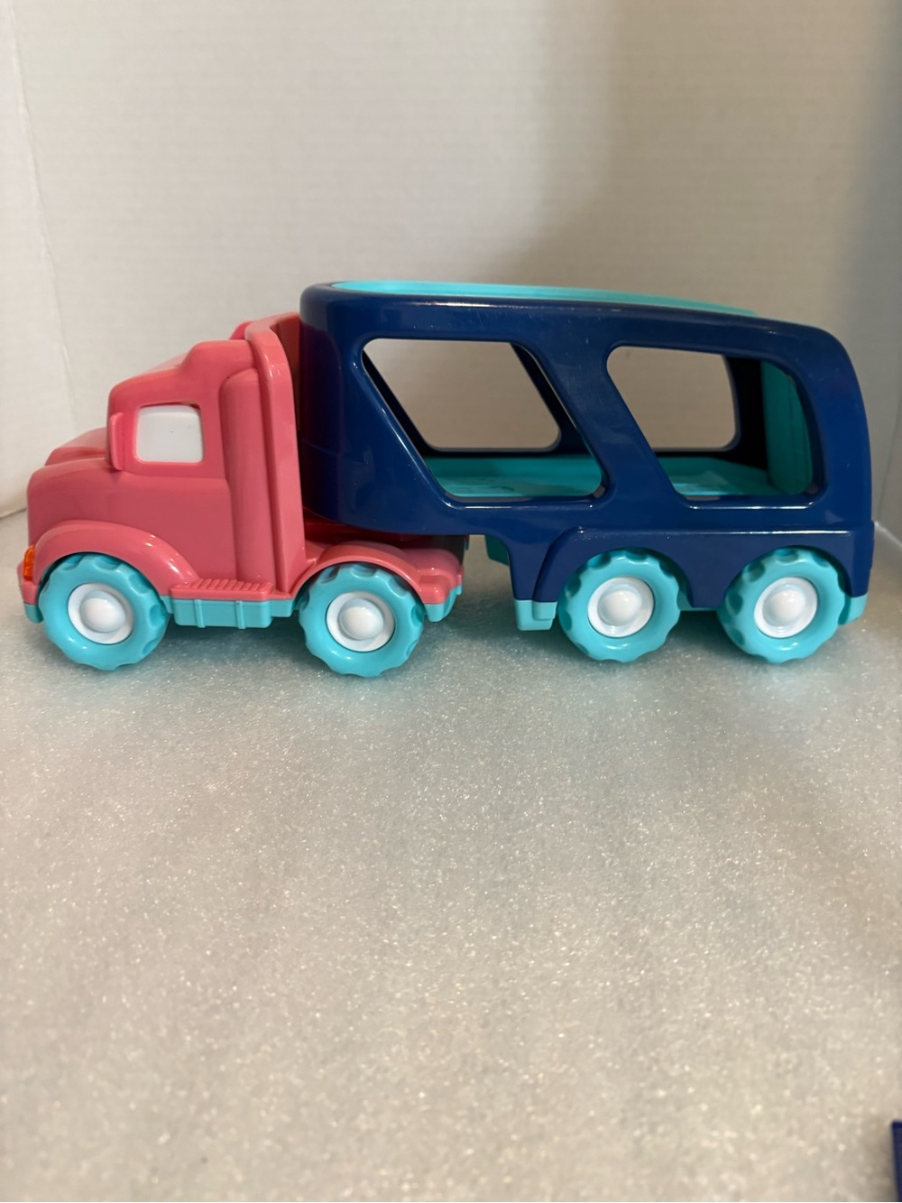 Kids Toy Transport Truck - Pink and Navy Car Carrier